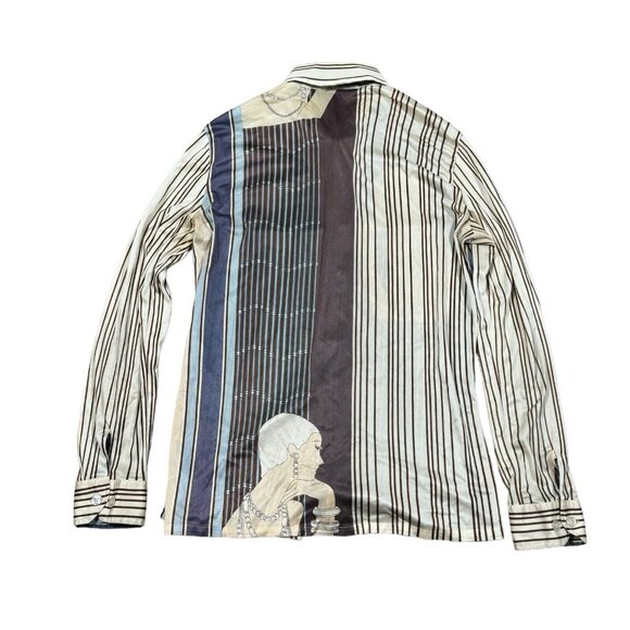 RARE! Vintage 70s 80s Chess King Striped Button Down Shirt Sz L - Picture 7 of 15